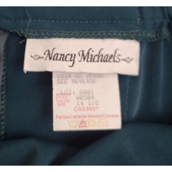 NWT Nancy Michaels Embroidered Green 2-Piece Career Work Shirt & Skirt Size 14.5 - Picture 2 of 16